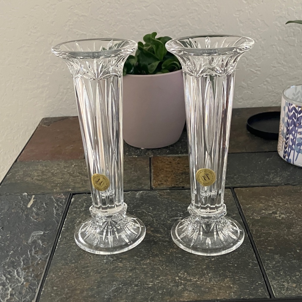 Princess House Style 730 Fluted Vase‎ Candle Sticks NEW IN BOX